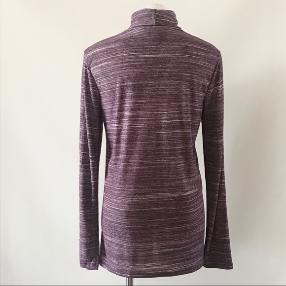 BANANA REPUBLIC Marled Purple Turtleneck Top - Picture 4 of 6